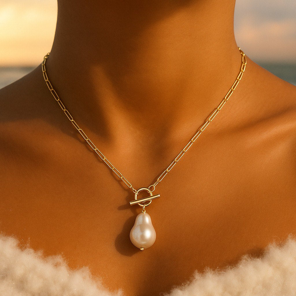Artemia Necklace Featuring a Pearl Pendant