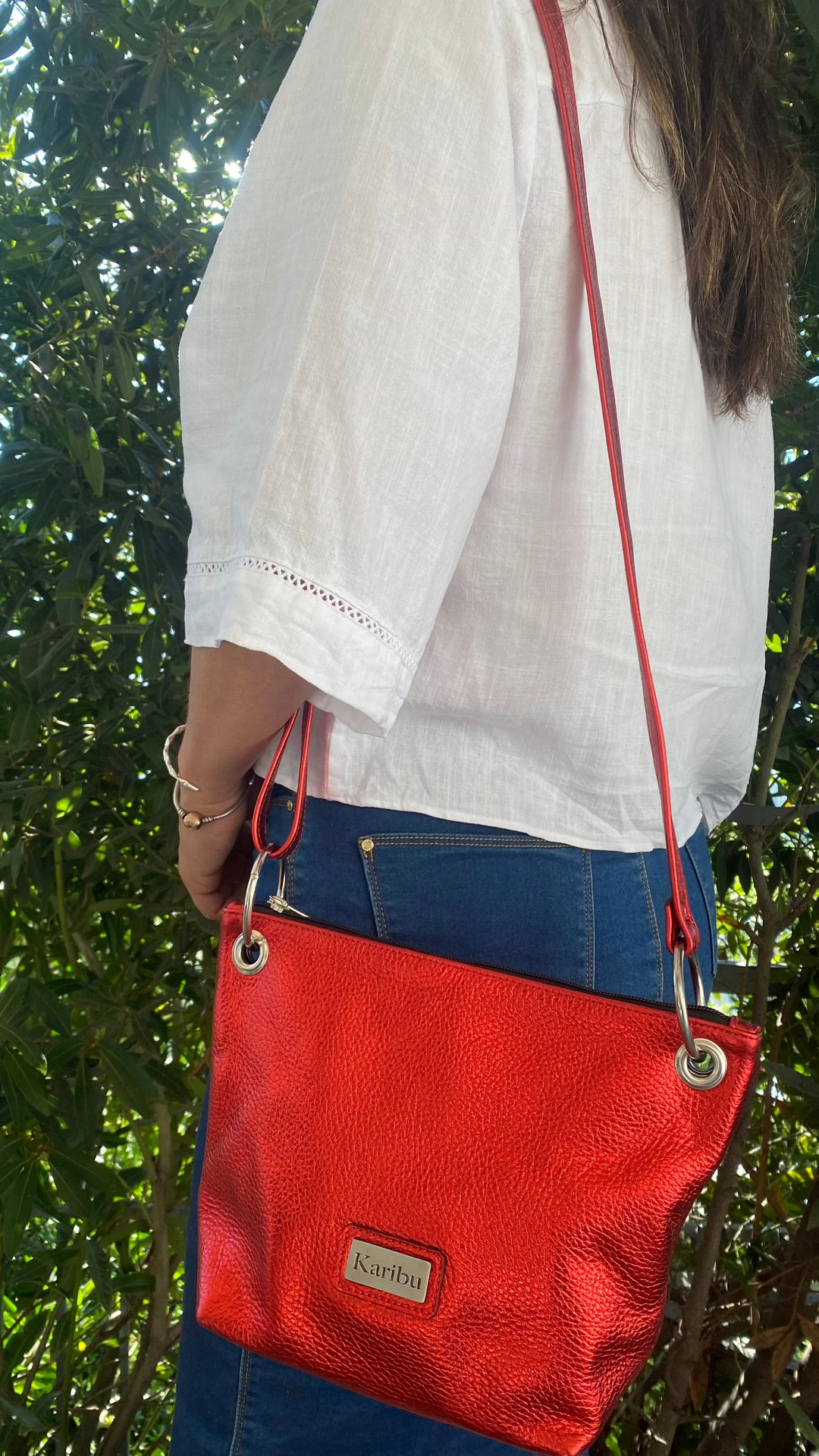 Josefa Shiny Red Metallic Wallet