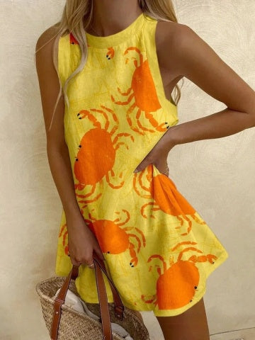 Orvienne™ | Mini Dress with Crab Design