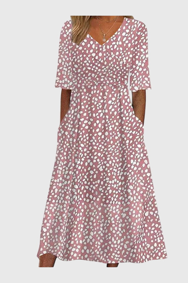 Andrea – Midi Dress with Polka Dot Pattern