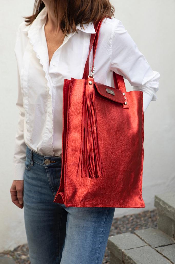 Red Metallic Wallet by Juanita