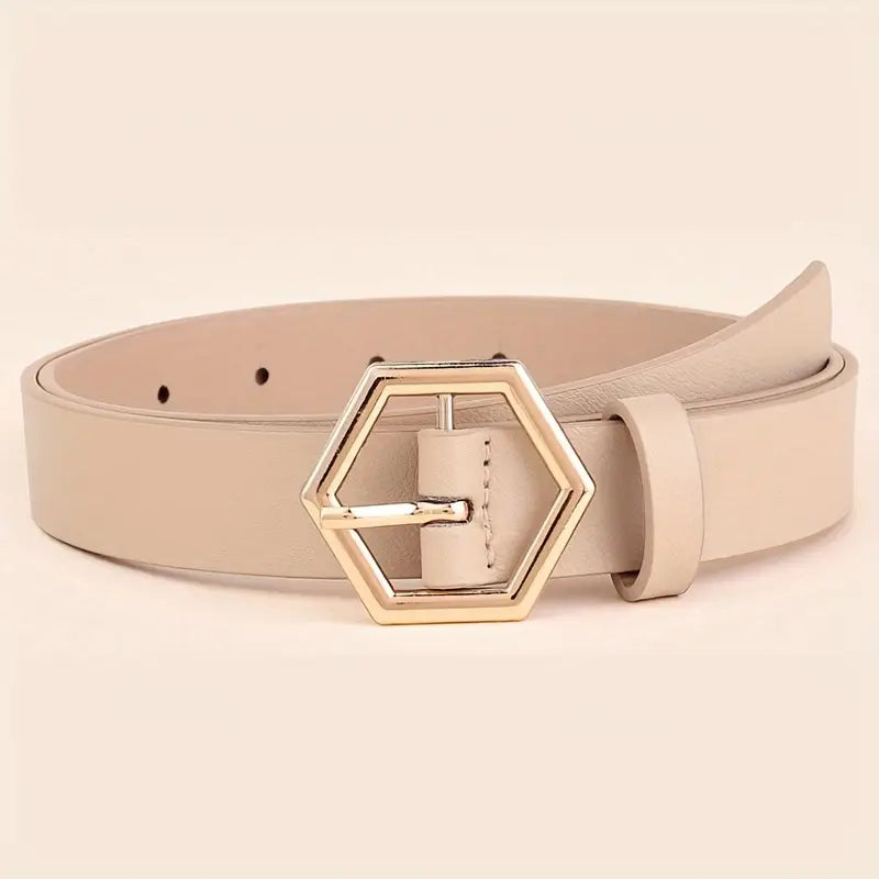 Elegant Fine Line Women's Belt Crafted from Genuine Leather