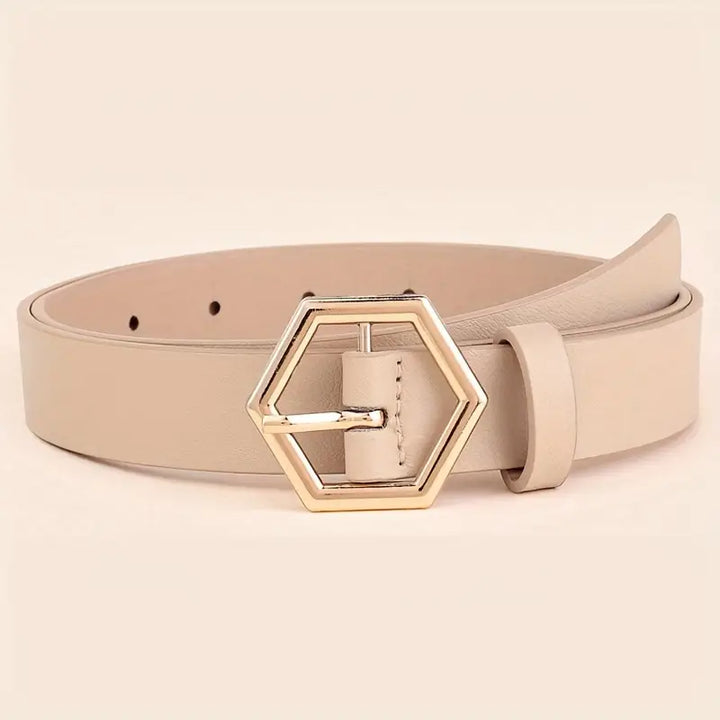 Elegant Fine Line Women's Belt Crafted from Genuine Leather