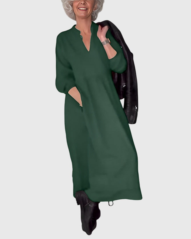 Amanda - Elegant V-Neck Maxi Dress