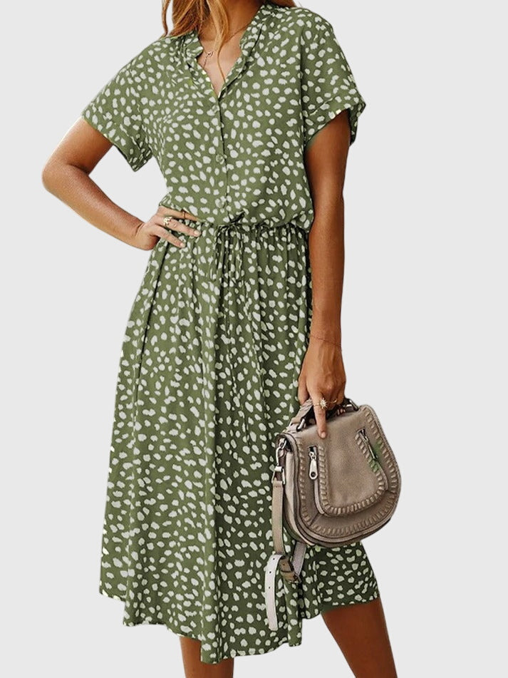 Amber - V-Neck Printed Dress