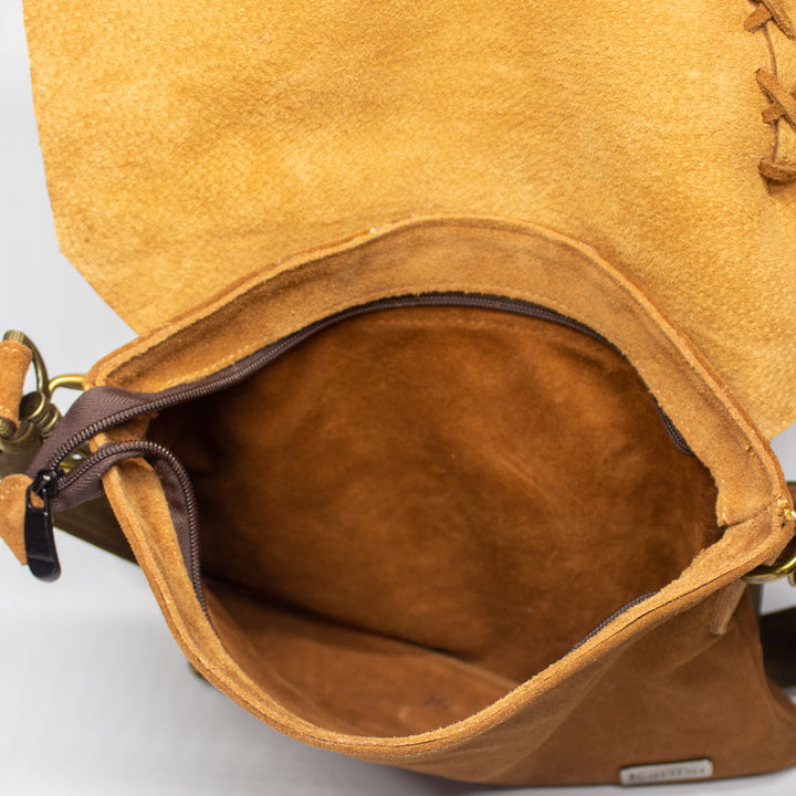 Braided Wallet in Caramel Brown