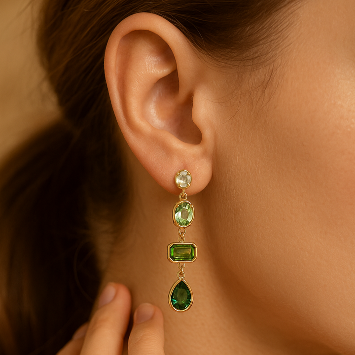 Kona | Green Stone Pendant Earrings