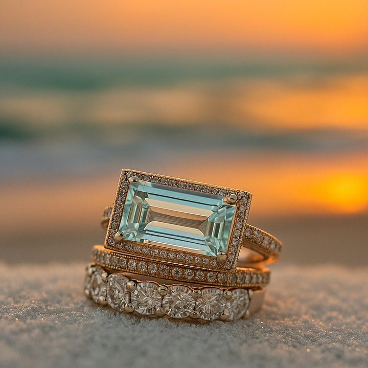 Nami | Set of Sea Glass Rings