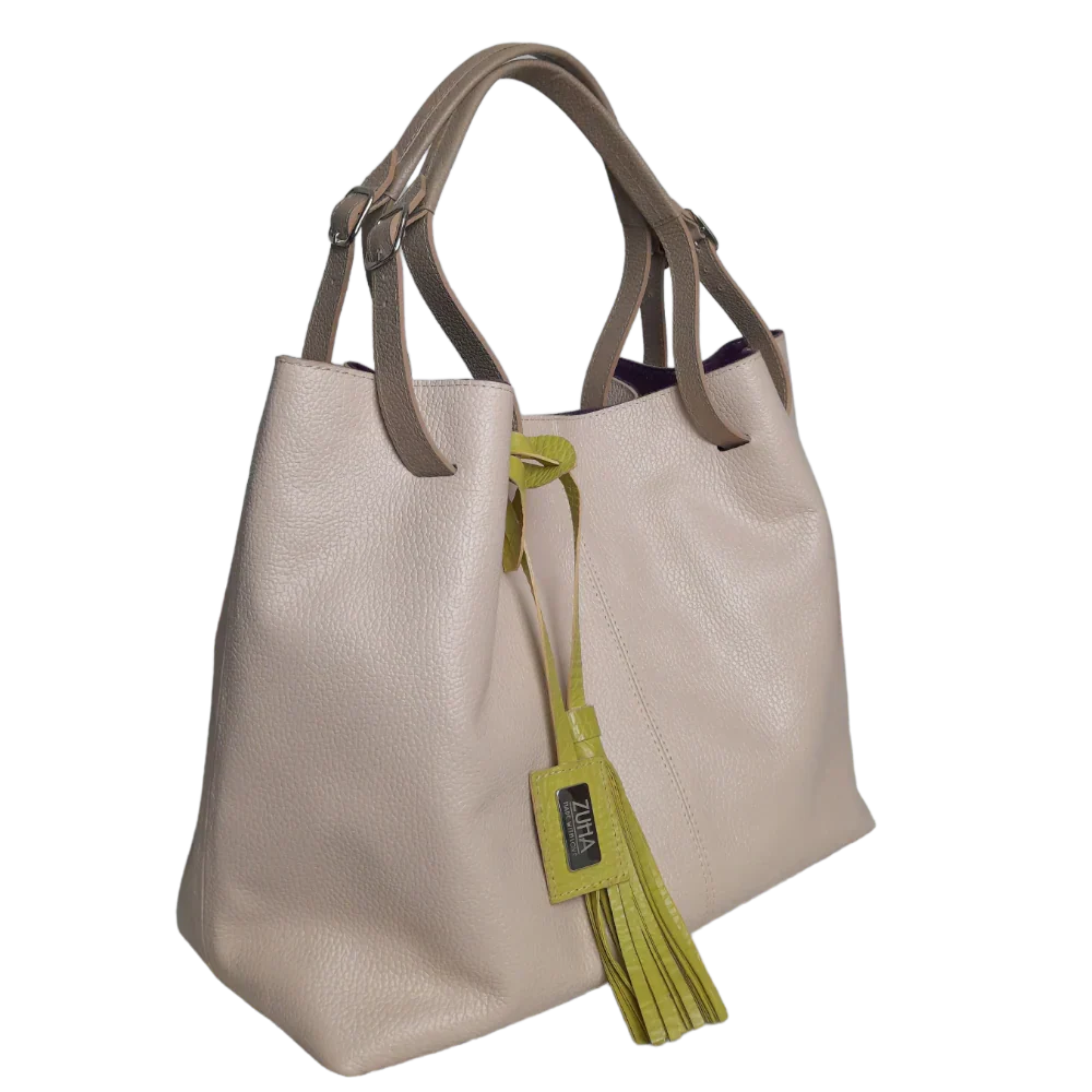 Adelle Nude Leather Handbag for Women