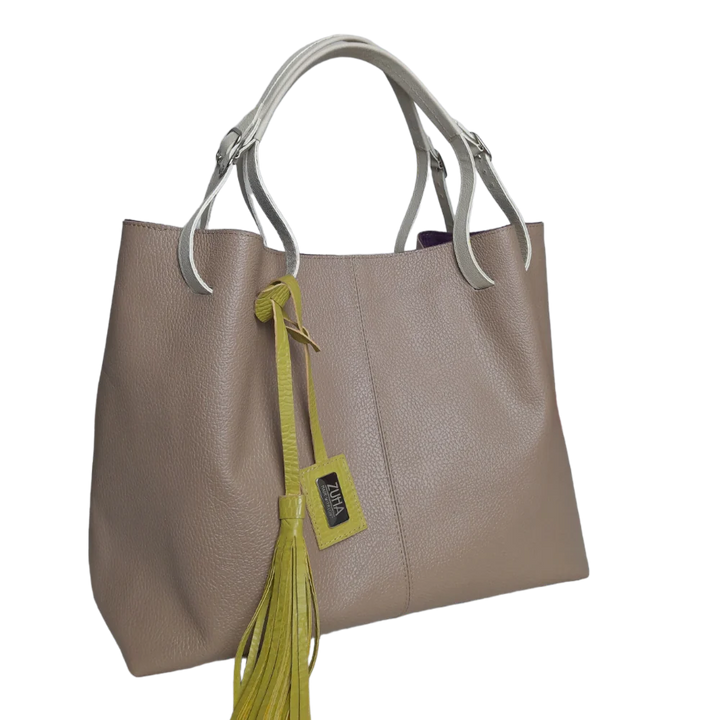 Adelle Taupe Leather Handbag for Women