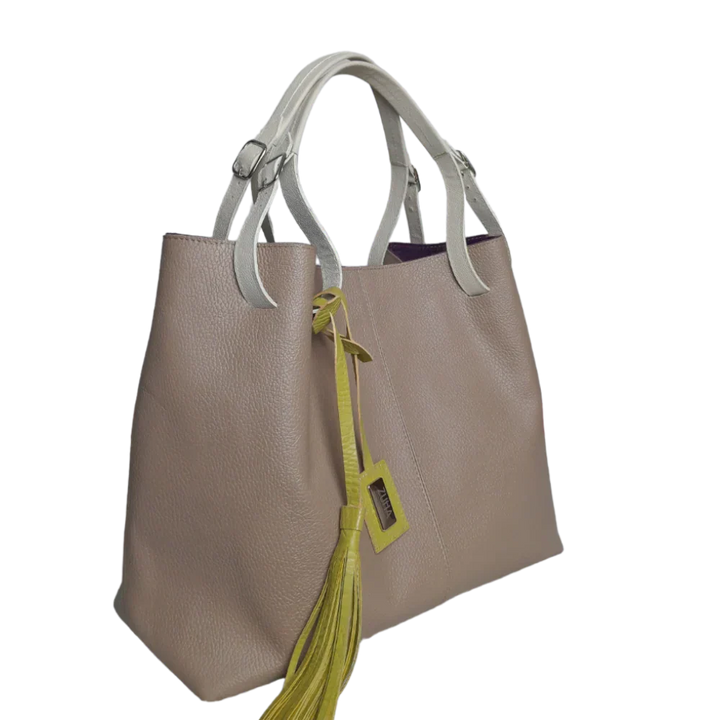 Adelle Taupe Leather Handbag for Women