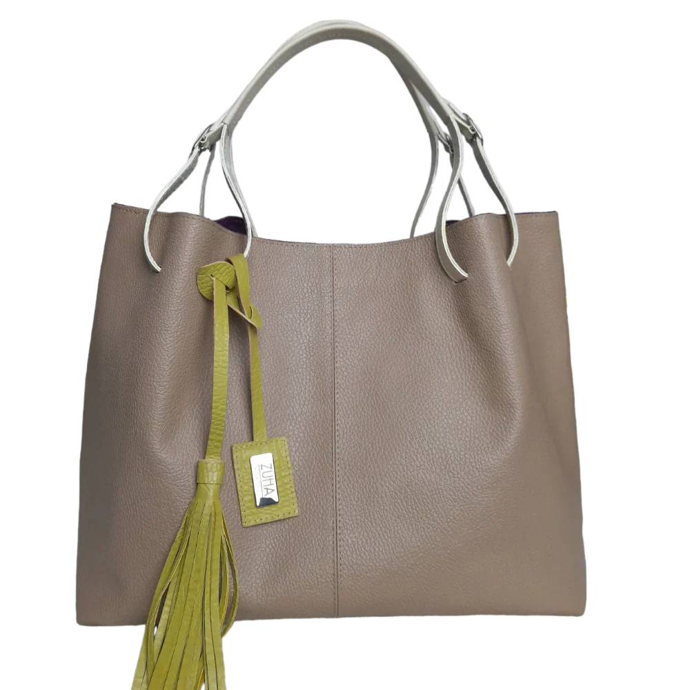 Adelle Taupe Leather Handbag for Women