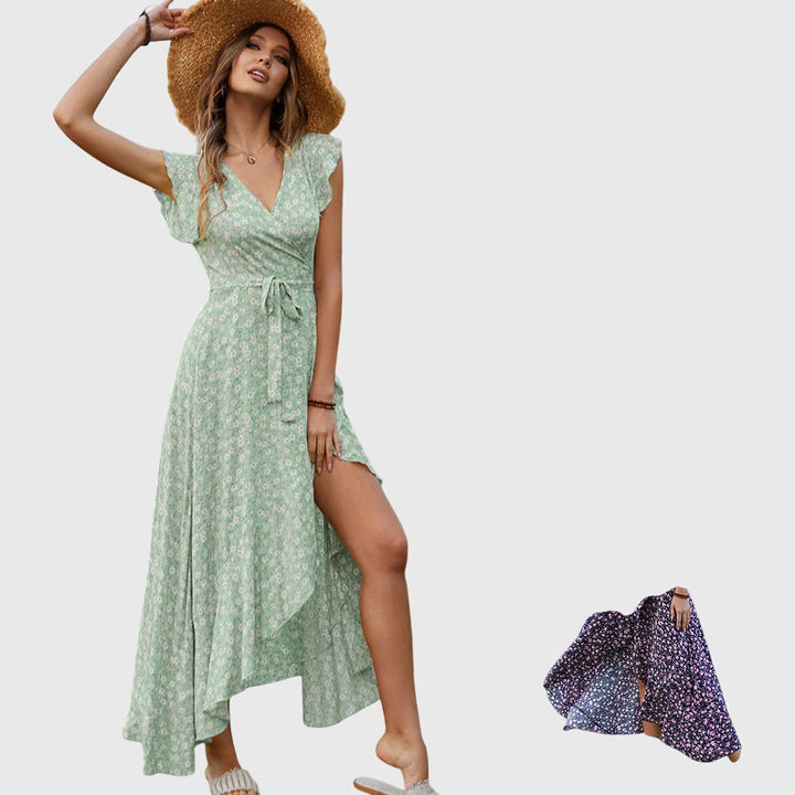 Adele - Floral Print Sleeveless Dress