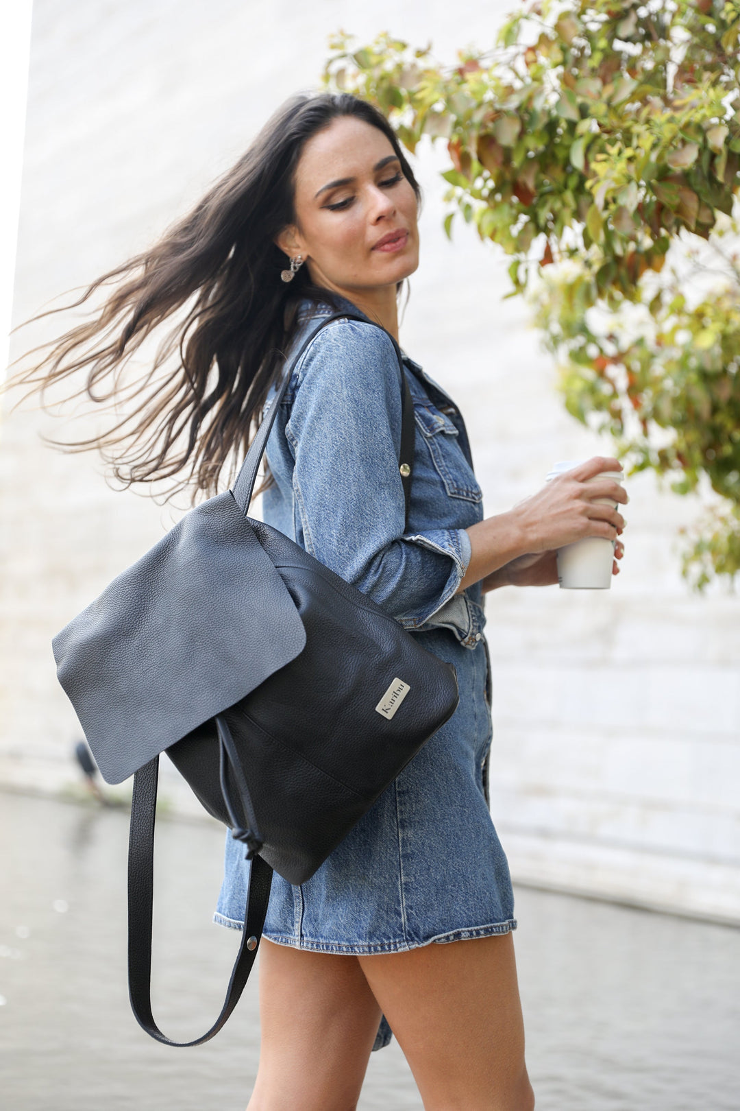 Bernardita Black Backpack with Wallet