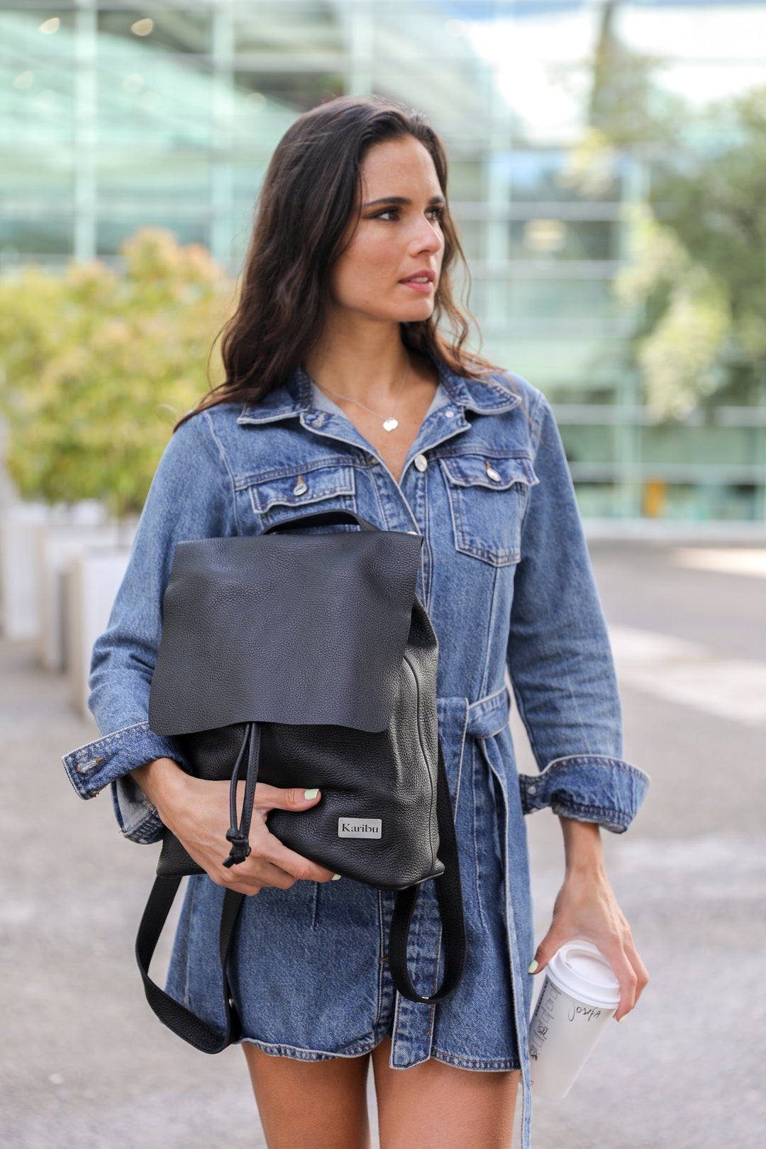 Bernardita Black Backpack with Wallet