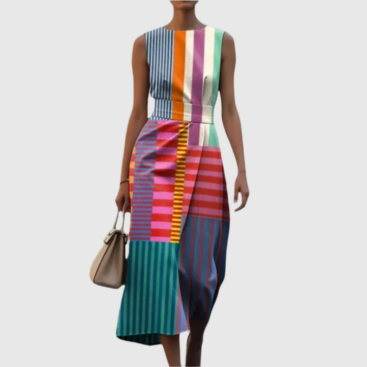 Celine - Sleeveless Dress with Print Design