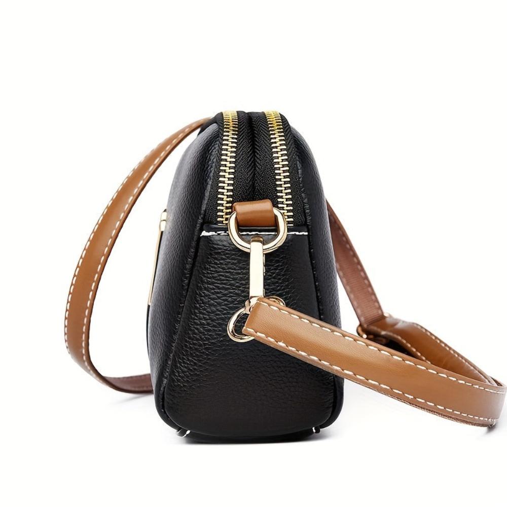 Mila Litchi Embossed Print Crossbody Bag