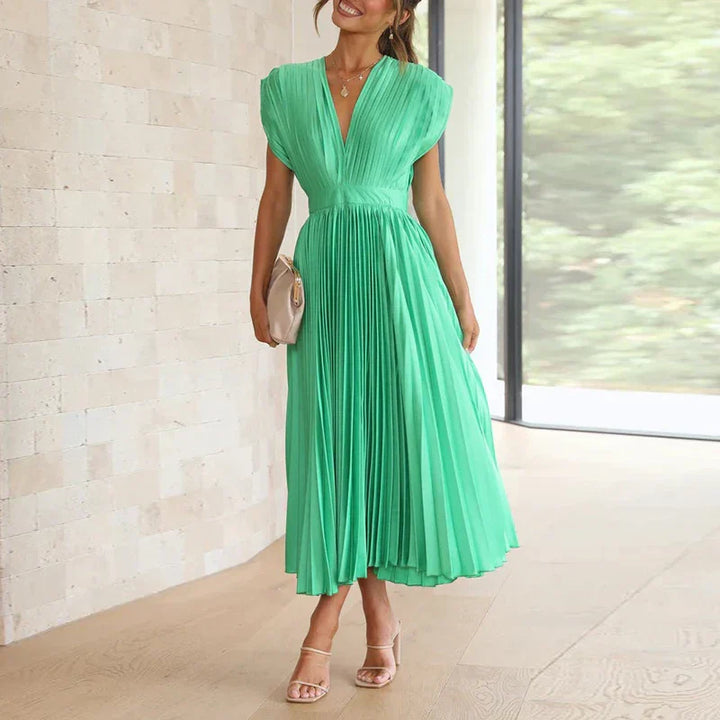 Adela™ | Chic Pleated Maxi Gown