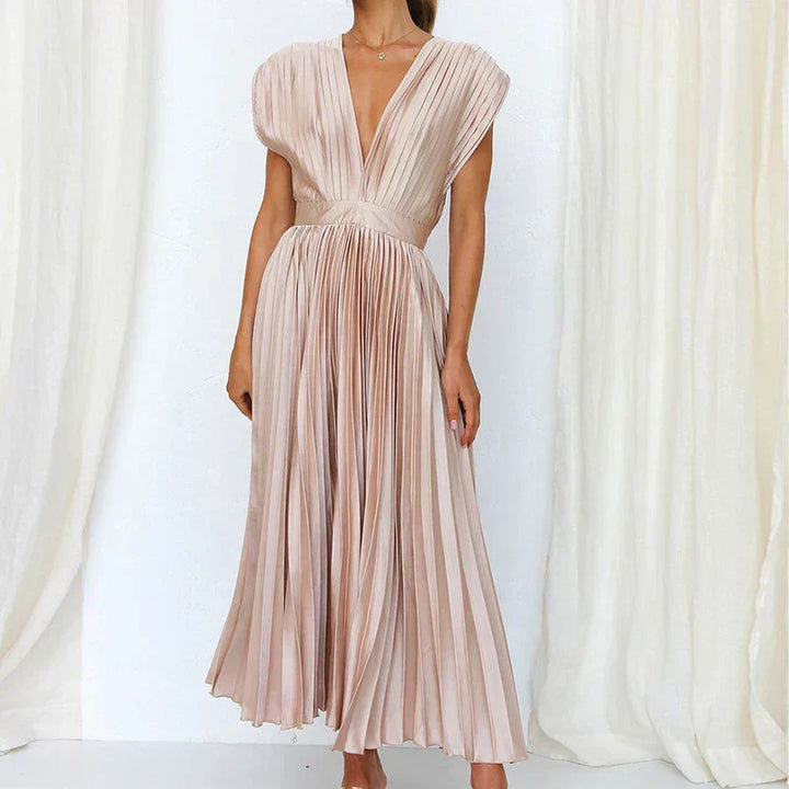 Adela™ | Chic Pleated Maxi Gown