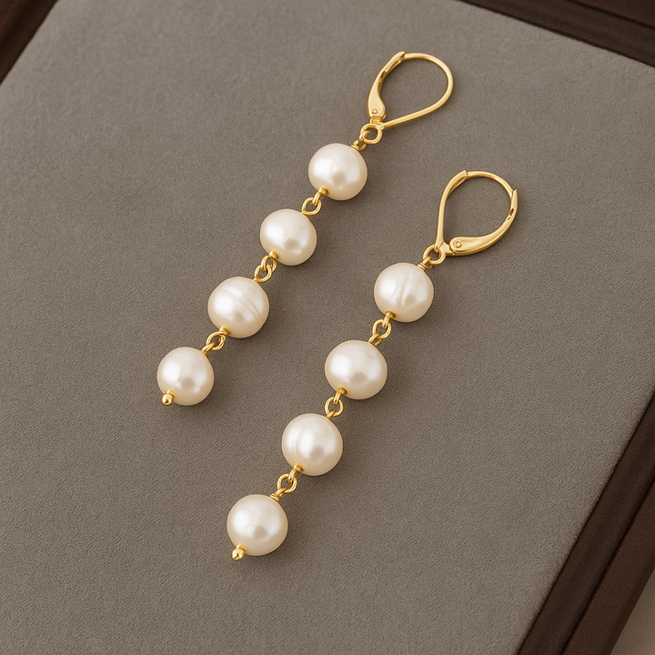 Shell-Inspired Pearl Pendant Earrings