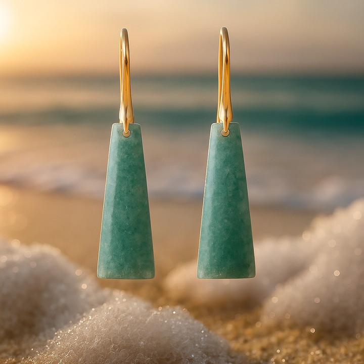 Eliora – Aqua Earrings in Emerald Green