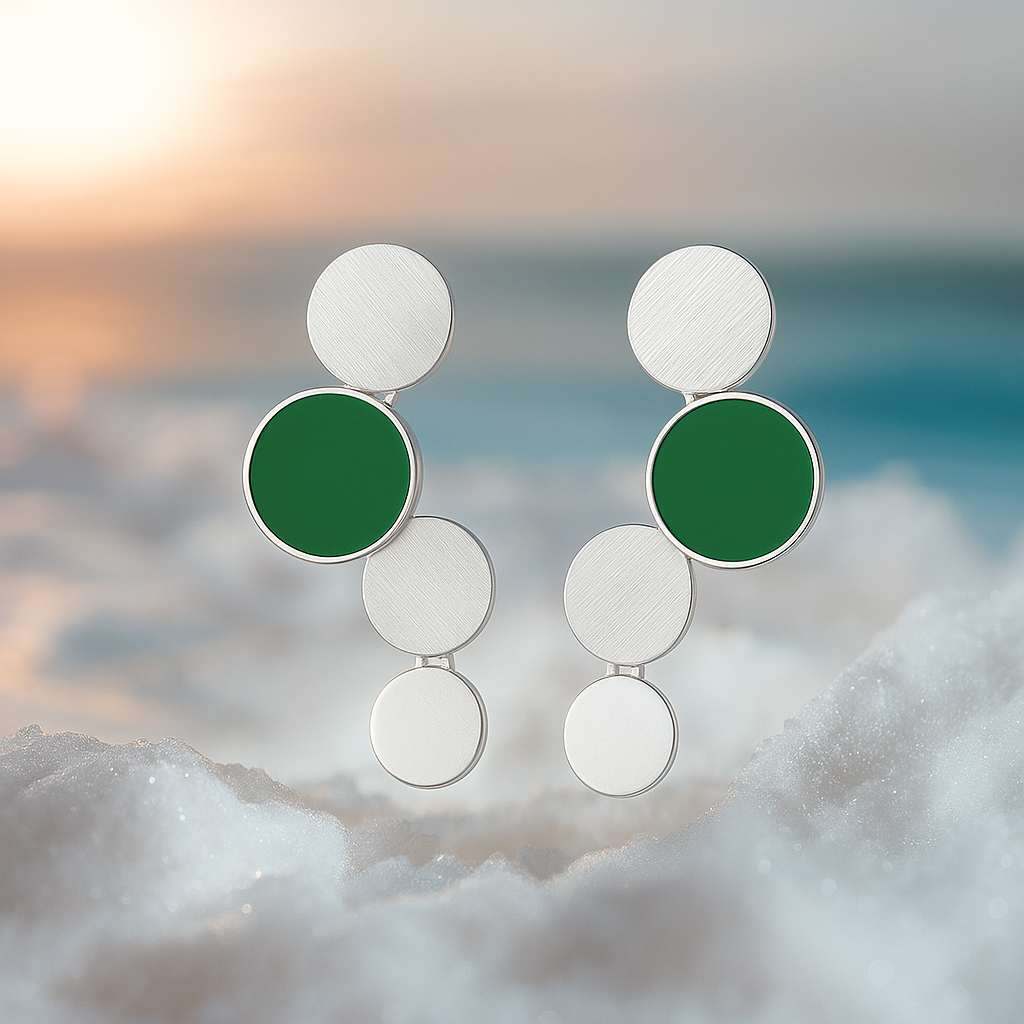 Oceane | Gold Earrings Featuring Turquoise Accents