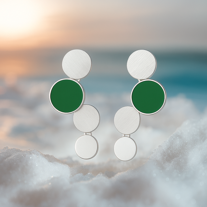 Oceane | Gold Earrings Featuring Turquoise Accents