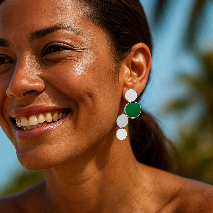 Oceane | Gold Earrings Featuring Turquoise Accents