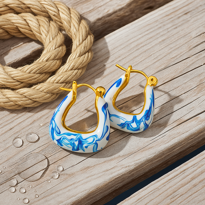 Hama | Golden Wave Foam Dangle Earrings