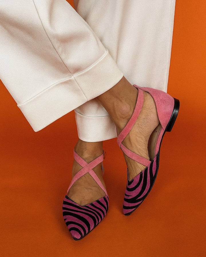 Asilia - Striped Pointed-Toe Sandals
