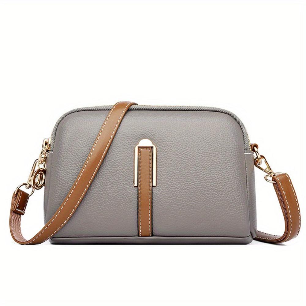 Mila Litchi Embossed Print Crossbody Bag
