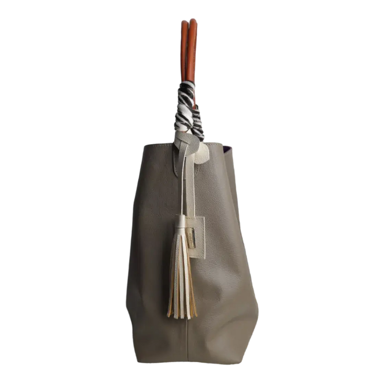 Leah Taupe Leather Handbag for Women
