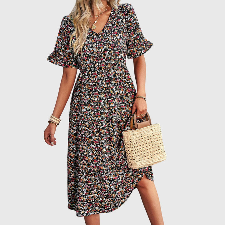 Carol - Floral Midi Dress for Summer