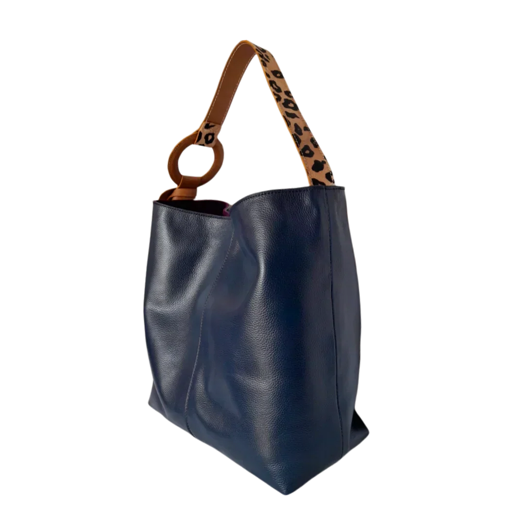 Nora Women's Dark Blue Leather Handbag