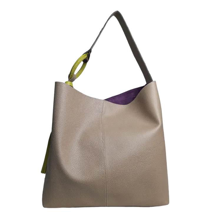 Nora Taupe Leather Handbag for Women