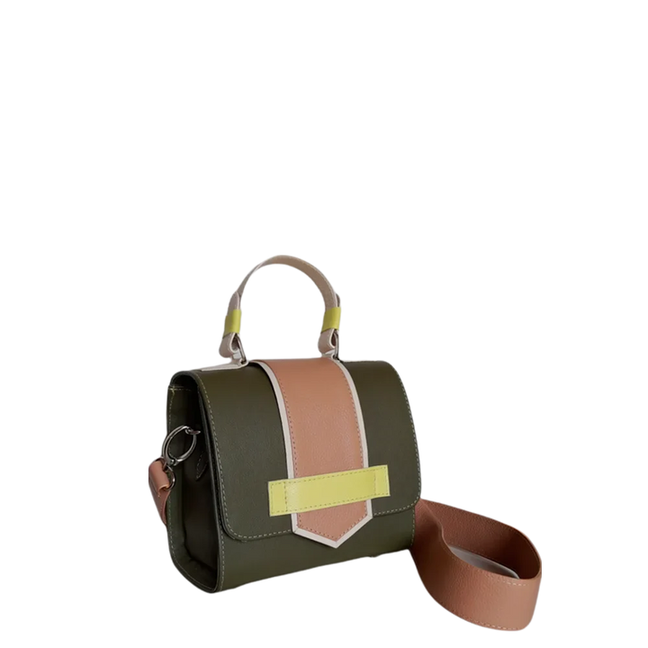 Loren Olive Green Leather Handbag for Women