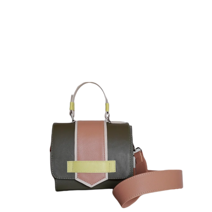 Loren Olive Green Leather Handbag for Women