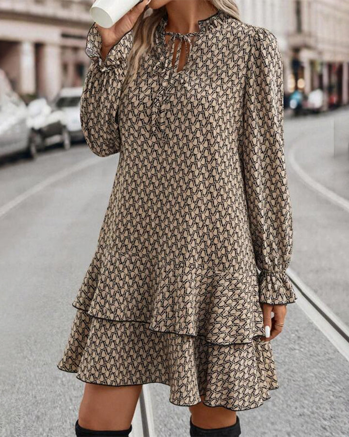 LAVINIA I LONG-SLEEVED PRINTED DRESS