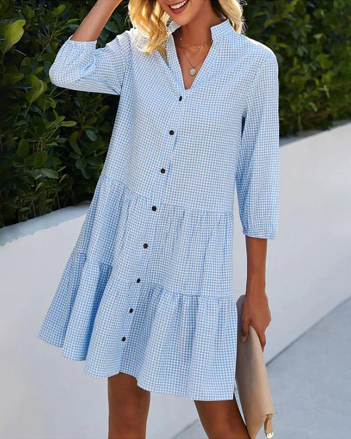 Emilia | Plaid Midi Shirt Dress
