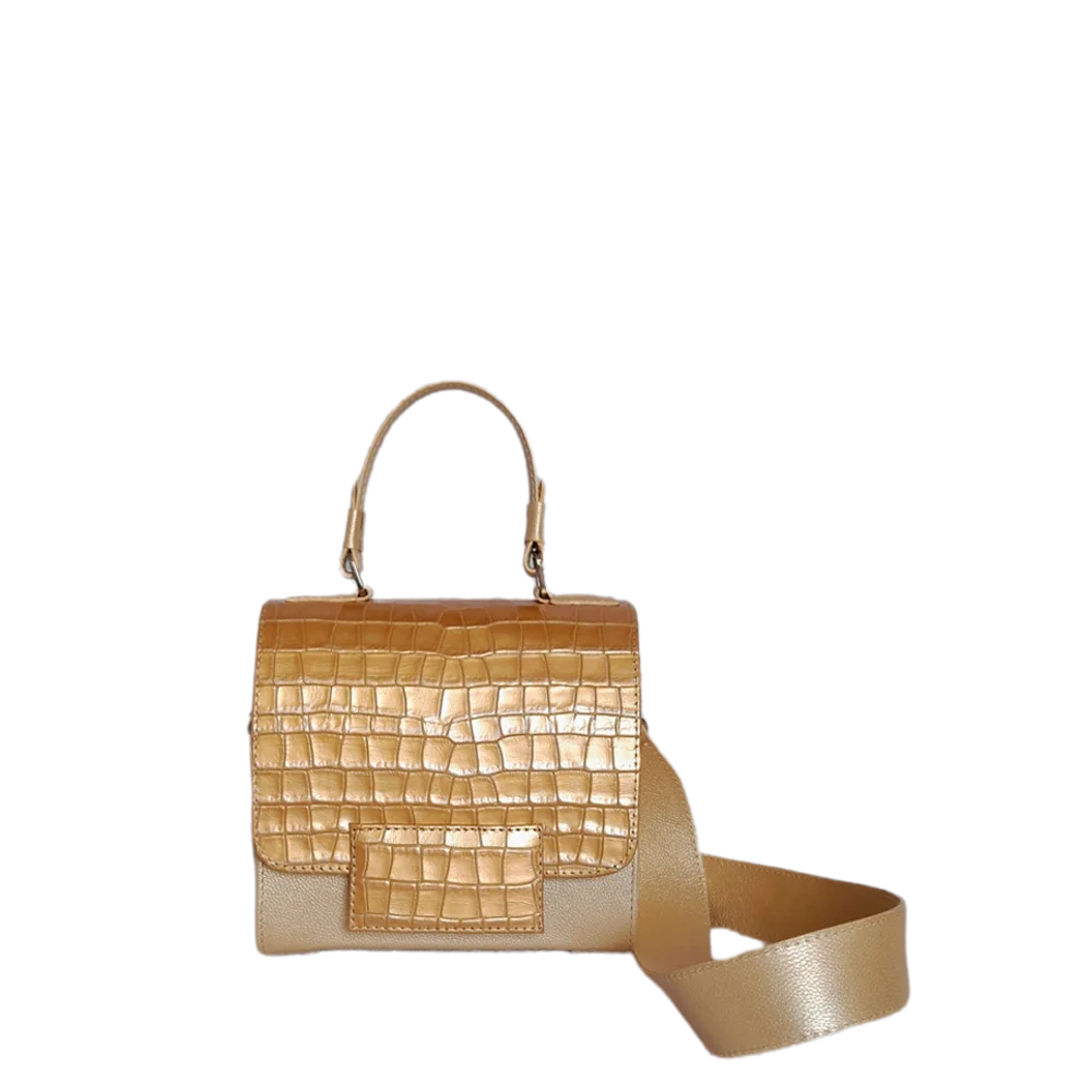 Elizabeth Coquito Women's White Gold Leather Handbag