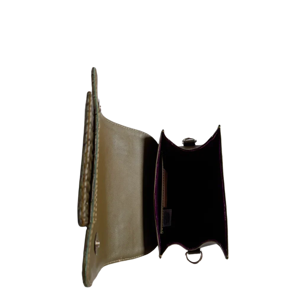 Olive Green Leather Handbag for Women by Elizabeth Glavial