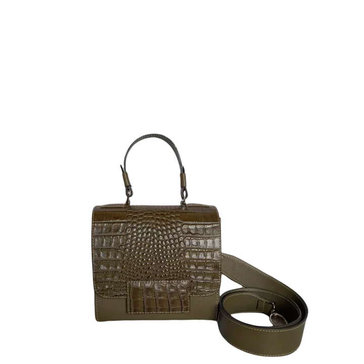 Olive Green Leather Handbag for Women by Elizabeth Glavial