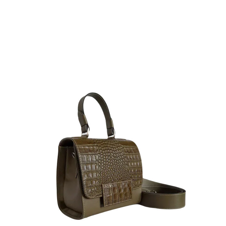 Olive Green Leather Handbag for Women by Elizabeth Glavial