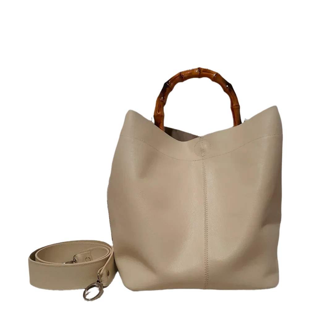 Claire Jaguar Women's Leather Handbag with Talc Finish