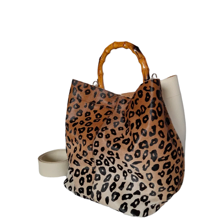 Claire Jaguar Women's Leather Handbag with Talc Finish