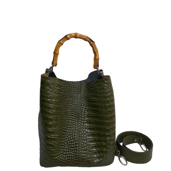 Olive Green Leather Bag for Women by Claire Glavial