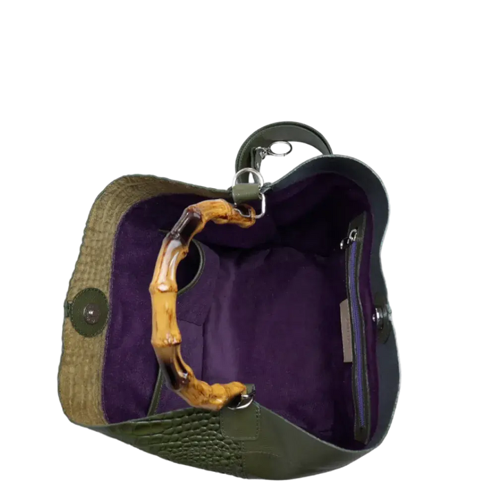 Olive Green Leather Bag for Women by Claire Glavial