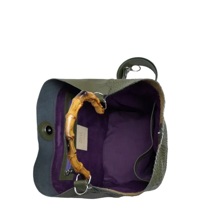 Olive Green Leather Bag for Women by Claire Glavial