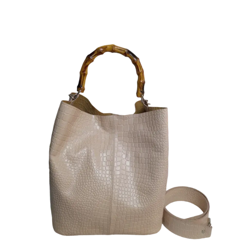 Claire Women's Nude Reptile Leather Handbag