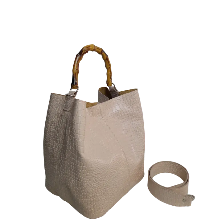 Claire Women's Nude Reptile Leather Handbag